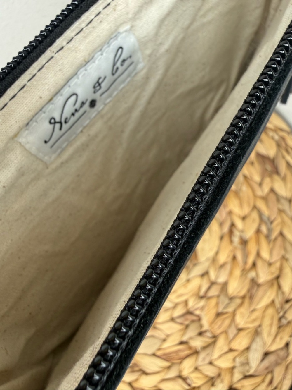 NWOT Nena & Co. EVERYTHING CLUTCH multicolor woven black leather convertible - Picture 5 of 5